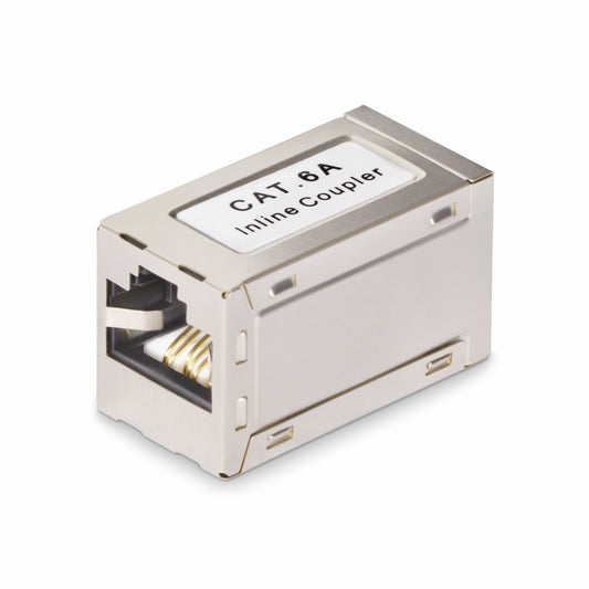 StarTechShielded RJ45 Coupler, Inline Cat6a Coupler, Female to Female (F/F) T568B Pinout, Shielded Ethernet Cable Extension