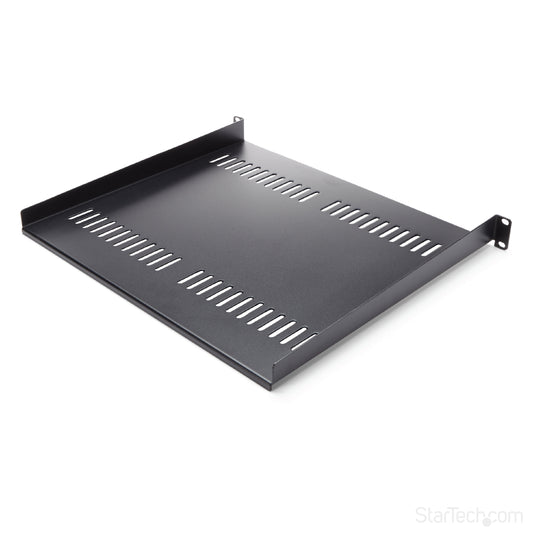 StarTech1U Server Rack Shelf - Universal Vented Rack Mount Cantilever Tray for 19" Network Equipment Rack & Cabinet - Heavy Duty Steel ‚Äì Weight Capacity 44lb/20kg - 16" Deep Shelf, Black