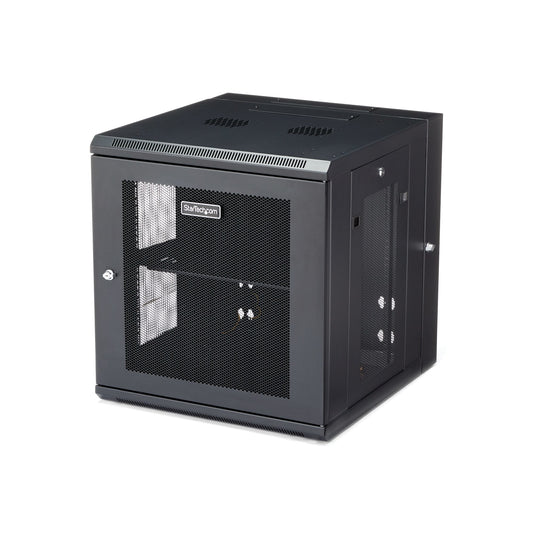 StarTech4-Post 12U Wall Mount Network Cabinet with 1U Shelf, 19" Hinged Wall-Mounted Server Rack for Data / AV / Electronics / Computer Equipment, Flexible Vented Rack Enclosure