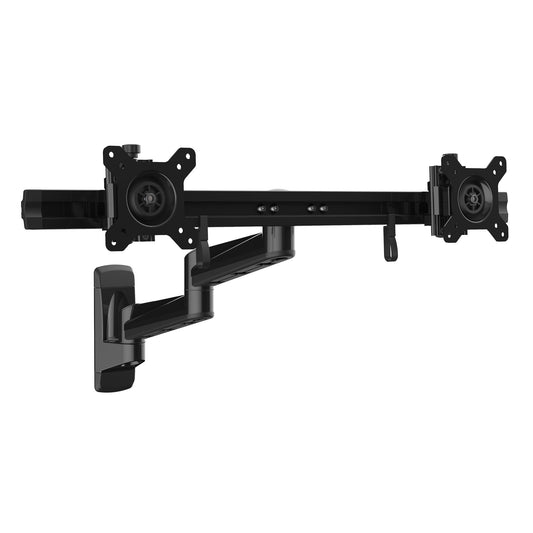 StarTech Wall Mount Dual Monitor Arm ‚Äì Articulating Ergonomic VESA Wall Mount for 2x 24" Displays ‚Äì Synchronized Adjustable Crossbar ‚Äì Tilt/Swivel/Rotate- Double Screen Mount Bracket