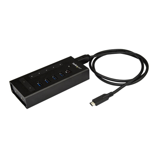 StarTech 7 Port USB C Hub - USB Type-C to 2x USB-C/5x USB-A - Commercial Metal USB 3.0 Hub - SuperSpeed USB 3.2 Gen 1 (5Gbps) - Self Powered - BC 1.2 Fast Charge - Mountable/Rugged