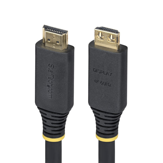 StarTech35ft (10.6m) Active High Speed HDMI Cable with Gripping Connectors, 4K 60Hz/1440p 144Hz, HDR10/HDCP 2.2/ARC, 18Gbps, UHD HDMI 2.0 Cord for TV/Monitor/Display, TPE Jacket