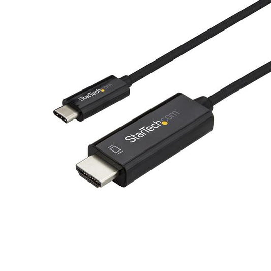 StarTech 6ft (2m) USB C to HDMI Cable - 4K 60Hz USB Type C to HDMI 2.0 Video Adapter Cable - Thunderbolt 3 Compatible - Laptop to HDMI Monitor/Display - DP 1.2 Alt Mode HBR2 - Black