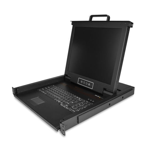 StarTech Rackmount KVM Console - Single Port VGA KVM with 17" LCD Monitor for Server Rack - Fully Featured Universal 1U LCD KVM Drawer w/Cables & Hardware - USB Support - 50,000 MTBF