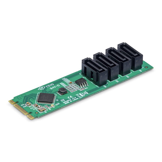 StarTech4-Port M.2 to SATA Adapter Card, M.2 PCIe 3.0 to SATA HDD/SSD Expansion Card, ASM1064 Chipset, M.2 NVMe to 4x HDD/SSD for Windows/macOS/Linux