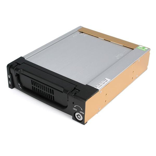 StarTechBlack Aluminum 5.25in Rugged SATA Hard Drive Mobile Rack Drawer