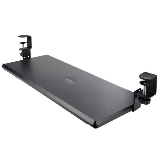 StarTech Under-Desk Keyboard Tray, Clamp-on Ergonomic Keyboard Holder, Up to 12kg (26.5lb), Sliding Keyboard and Mouse Drawer with C-Clamps, Height Adjustable Keyboard Tray (3.9/4.7/5.5 in)