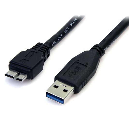 StarTech0.5m (1.5ft) Black SuperSpeed USB 3.0 Cable A to Micro B - M/M