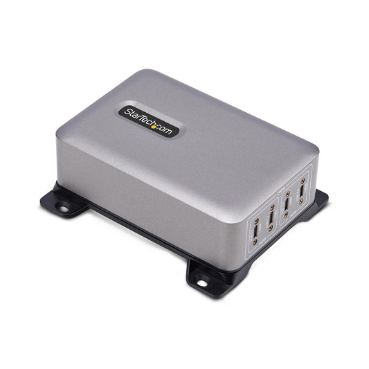 StarTech4-Port Multi-Device USB-C Charger, 240W Total, Single Port 140W EPR, PD 3.1, Screw Locking Ports, Boardrooms, Bracket incl. for Surface Mounting