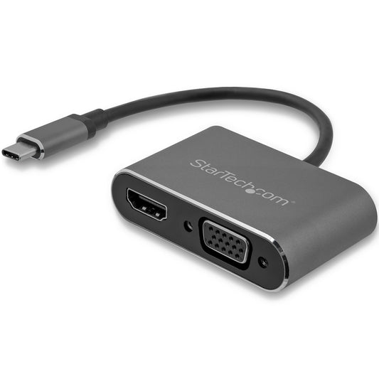 StarTech USB-C to VGA and HDMI Adapter - 2-in-1 - 4K 30Hz - Space Grey
