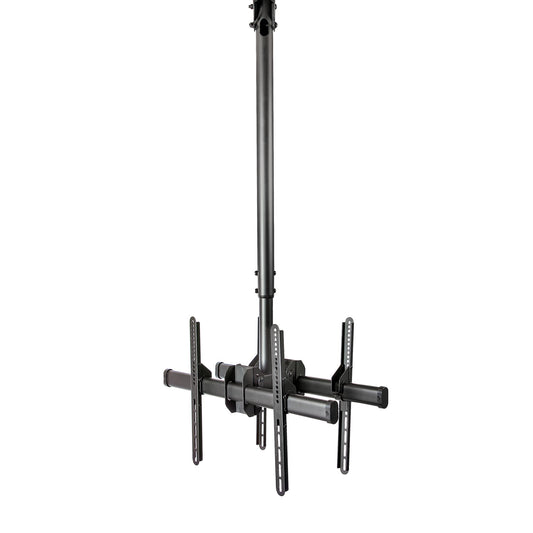 StarTech Dual TV Ceiling Mount - Back-to-Back Heavy Duty Hanging Dual Screen Mount with Adjustable Telescopic Pole - Tilt/Swivel/Rotate - VESA Bracket for 32‚Äù-75" Displays