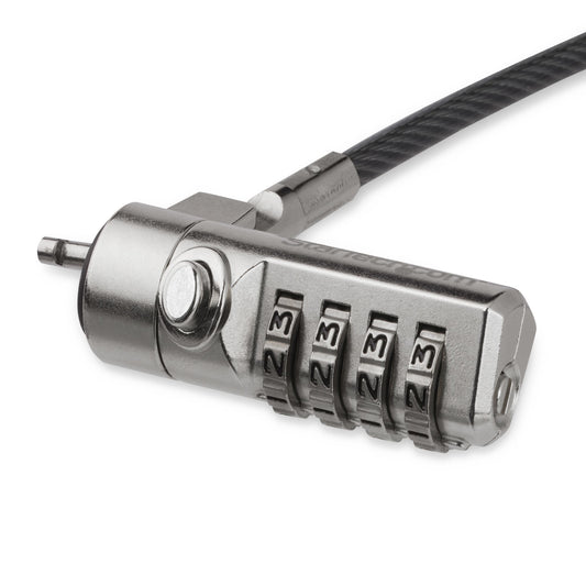 StarTech 6.5ft (2m) Laptop Cable Lock - 4 Digit Combination Laptop/Desktop Security Cable Lock for K-Slot Devices/Computers/Monitors - Portable Anti-Theft Vinyl Coated Steel Cable Lock