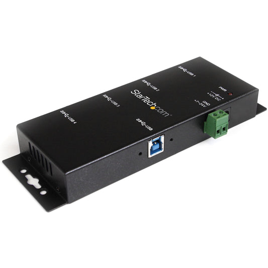 StarTech 4-Port Industrial USB 3.0 Hub with ESD Protection~4-Port USB 3.0 Hub - 5Gbps - Metal Industrial USB-A Hub - Wall or Desk Mountable USB Data Hub - TAA Compliant USB Expander Hub