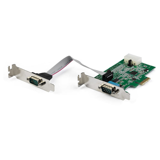 StarTech 2-port PCI Express RS232 Serial Adapter Card - PCIe RS232 Serial Host Controller Card - PCIe to Serial DB9 - 16950 UART - Low Profile Expansion Card - Windows & Linux