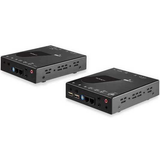 StarTech HDMI KVM Extender over IP Network - 4K 30Hz HDMI 2.0 and USB over IP LAN or Cat5e/Cat6 Ethernet Cable (100m/330ft) - Remote KVM Switch/Console Transmitter/Receiver Extender Kit
