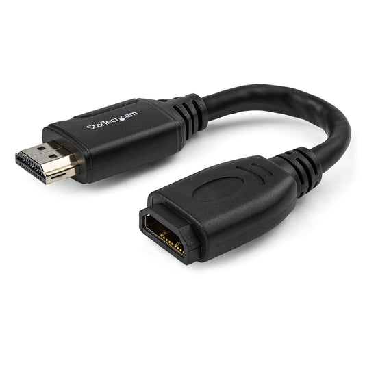 StarTech6" (15cm) HDMI Port Saver Cable - 4K 60Hz High Speed HDMI 2.0 Extension Cable with Ethernet - Short HDMI Extension Cable - HDMI Male to Female Extension Adapter Cord