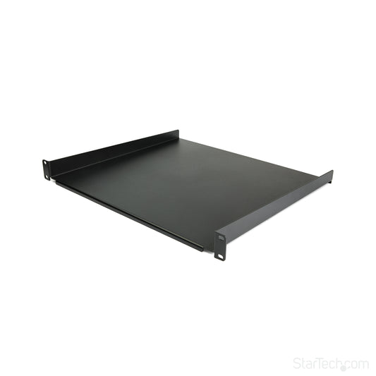 StarTech 1U Server Rack Shelf - Universal Rack Mount Cantilever Shelf for 19" Network Equipment Rack & Cabinet - Heavy Duty Steel ‚Äì Weight Capacity 44lb/20kg - 16" Deep Tray, Black