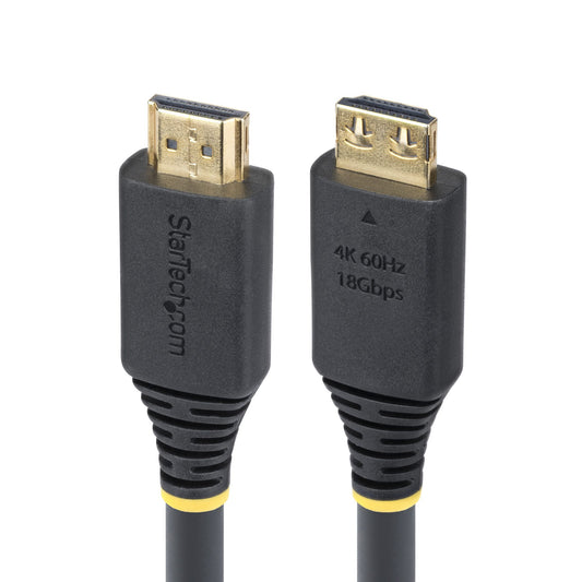 StarTech20ft (6.1m) High Speed HDMI Cable with Gripping Connectors, 4K 60Hz/1440p 144Hz, HDR10/HDCP 2.2/ARC, 18Gbps, UHD HDMI 2.0 Cord for TV/Monitor/Display, TPE Jacket