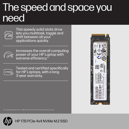 HP 1TB PCIe-4x4 NVMe M.2 G10 Solid State Drive