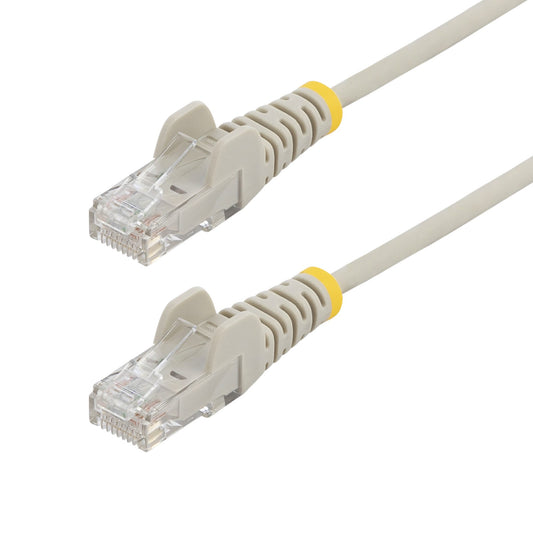 StarTech10m Gray Slim CAT6 Ethernet Cable, Snagless, 100W PoE, UTP, LSZH, 28AWG Pure Bare Copper Wire, Slim RJ45 Network Patch Cord w/Strain Reliefs, Fluke Tested