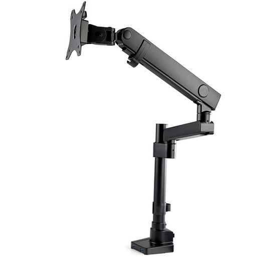 StarTech Desk Mount Monitor Arm with 2x USB 3.0 Ports, Full Motion Single Monitor Mount, up to 34" (17.6lb/8kg) VESA Display, Clamp/Grommet Mount, Mechanical Spring