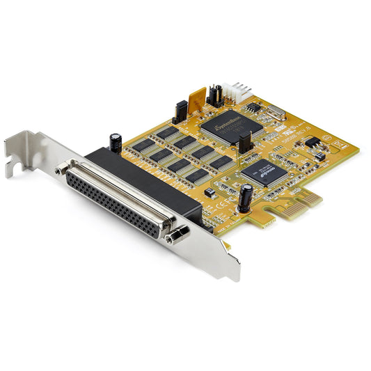StarTech8-Port PCI Express RS232 Serial Adapter Card, PCIe RS232 Serial Card, 16C1050 UART, Multiport Serial DB9 Controller/Expansion Card, 15kV ESD Protection, Windows Only - TAA