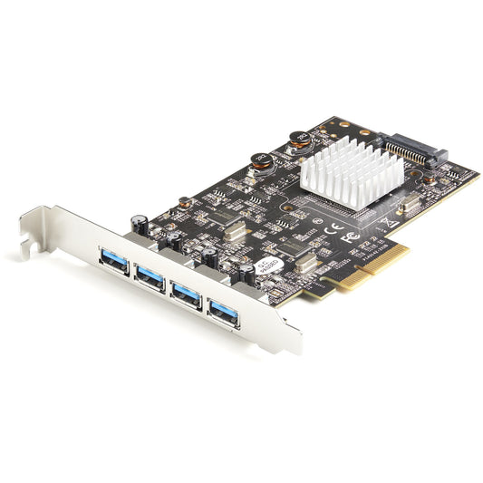 StarTech 4-Port USB PCIe Card - 10Gbps USB 3.1/3.2 Gen 2 Type-A PCI Express Expansion Card with 2 Controllers - 4x USB-A - USB PCIe Add-On Adapter Card - Windows/Mac/Linux