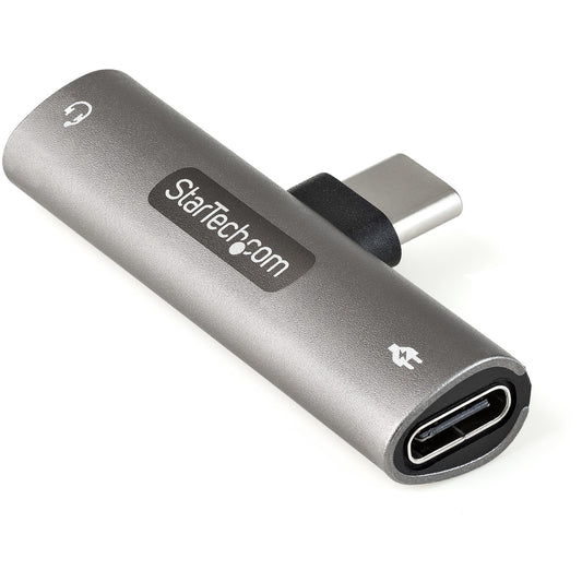 StarTech USB C Audio & Charge Adapter - USB-C Audio Adapter w/ 3.5mm TRRS Headphone/Headset Jack and 60W USB Type-C Power Delivery Pass-through Charger - For USB-C Phone/Tablet/Laptop