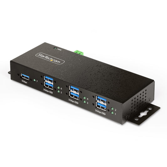 StarTech5G7AINDRM-USB-A-HUB interface hub USB 3.2 Gen 1 (3.1 Gen 1) Type-B 5000 Mbit/s Black