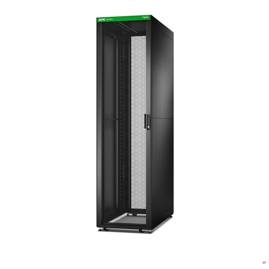 APC Easy Rack, 48U, Black, With Roof, Castors, Feet, 4 Brackets, and Side Panels, No Bottom, 2258H x 600W x 1200D mm