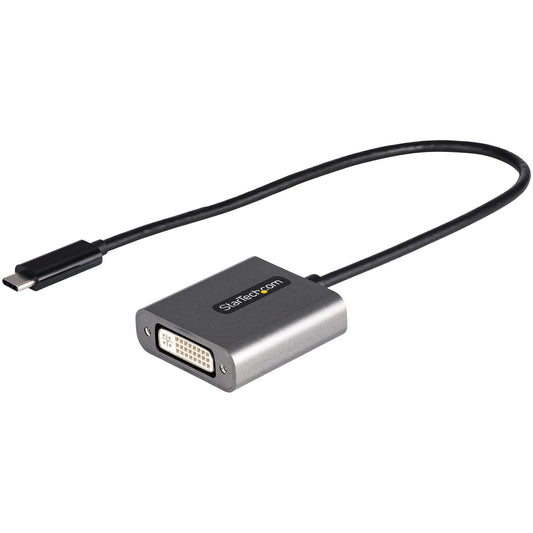 StarTech USB C to DVI Adapter - 1920x1200p USB-C to DVI-D Adapter Dongle - USB Type C to DVI Display/Monitor - Video Converter - Thunderbolt 3 Compatible - 12" Long Attached Cable - Upgraded Version of CDP2DVI
