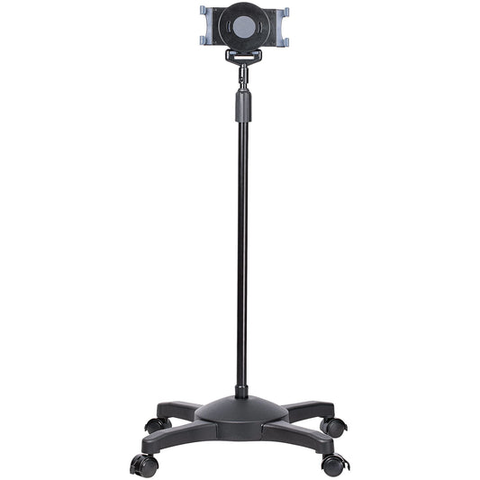 StarTechMobile Tablet Stand with Lockable Wheels - Height Adjustable Cart - Universal Rolling Floor Stand for Tablets from 7 to 11 inch, Portable Tablet Stand w/ Detachable Tablet Holder