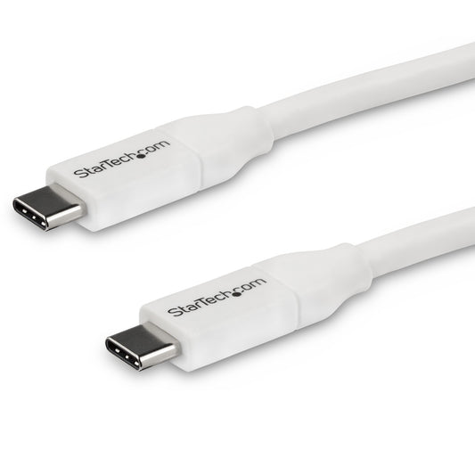 StarTechUSB-C to USB-C Cable w/ 5A PD - M/M - White - 4 m (13 ft.) - USB 2.0 - USB-IF Certified