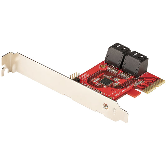 StarTechSATA PCIe Card - 4 Port PCIe SATA Expansion Card - 6Gbps - Low Profile Bracket - Stacked SATA Connectors - ASM1164 Non-Raid - PCI Express to SATA Converter