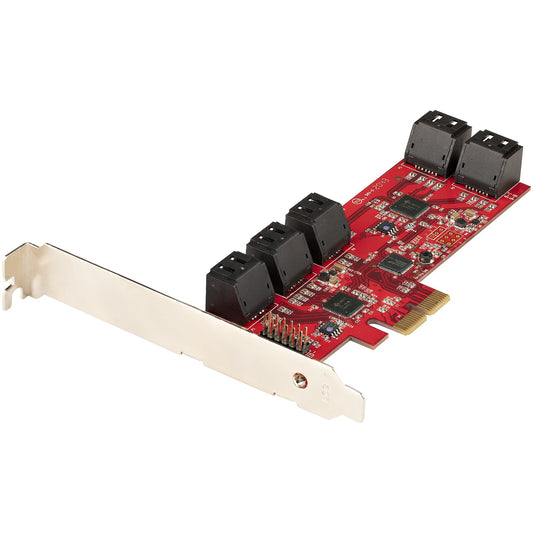 StarTechSATA PCIe Card - 10 Port PCIe SATA Expansion Card - 6Gbps - Low/Full Profile - Stacked SATA Connectors - ASM1062 Non-Raid - PCI Express to SATA Converter/Adapter
