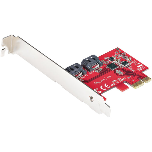StarTechSATA PCIe Card - 2 Port PCIe SATA Expansion Card - 6Gbps - Full/Low Profile - PCI Express to SATA Adapter/Controller - ASM1061 Non-Raid - PCIe to SATA Converter