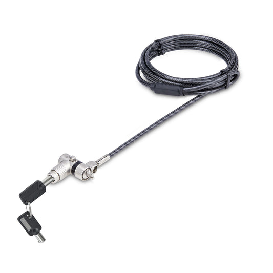 StarTechUniversal Laptop Lock 6.6ft (2m), Security Cable For Notebooks Compatible With Noble Wedge/Nano/K-Slot, Keyed Locking Cable, Anti-Theft Cut-Resistant Carbon Steel Cable