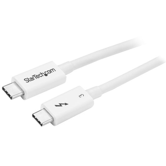 StarTechThunderbolt 3 Cable - 40Gbps - 0.5m - White - Thunderbolt, USB, and DisplayPort Compatible
