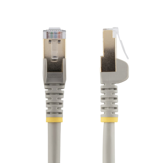 StarTech0.50m CAT6a Ethernet Cable - 10 Gigabit Shielded Snagless RJ45 100W PoE Patch Cord - 10GbE STP Network Cable w/Strain Relief - Grey Fluke Tested/Wiring is UL Certified/TIA