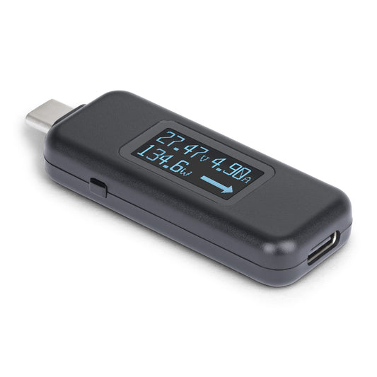 StarTech USB-C Power Tester, Digital Multimeter, Bi-Directional Voltage and Current Meter, Up to 240W PD EPR, Portable USB-C Cable and Port Power Meter Tester