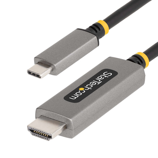 StarTech3ft (1m) USB-C to HDMI Adapter Cable, 8K 60Hz, 4K 144Hz, HDR10, USB Type-C to HDMI 2.1 Video Converter Cable, USB-C DP Alt Mode/USB4/Thunderbolt 3/4 Compatible - USB-C Laptop to HDMI Monitor
