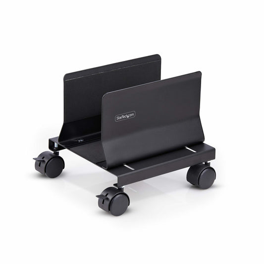 StarTech Computer Tower Cart, Rolling Mobile CPU Caddy on Wheels (Casters), Max Load 46.3lb/21kg, Adjustable PC Case Mount, Desktop Floor Stand, Steel Dolly
