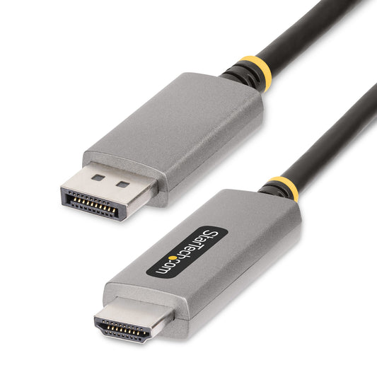 StarTech6ft (2m) DisplayPort to HDMI Adapter Cable, 8K 60Hz, 4K 144Hz, HDR10, DP 1.4 to HDMI 2.1 Active Video Converter, DisplayPort Desktop to HDMI Monitor, M/M - DisplayPort to HDMI Cord