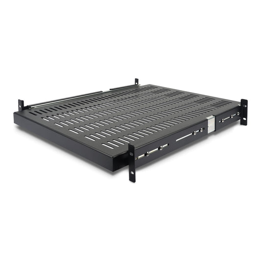 StarTech2U Sliding Server Rack Mount Shelf - 20 to 30in Adjustable Mounting Depth - Vented - 50lb - Heavy Duty Universal 19‚Äù Rack Shelf for Equipment Rack - 24in Deep