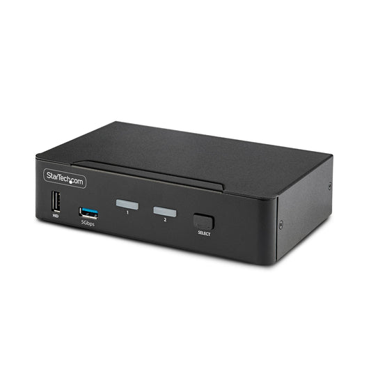 StarTech2-Port DisplayPort KVM Switch, 8K 60Hz / 4K 144Hz, Single Display, DP 1.4, 2x USB 3.0 Ports, 4x USB 2.0 HID Ports, Push-Button & Hotkey Switching, TAA Compliant - OS Independent, Metal Housing