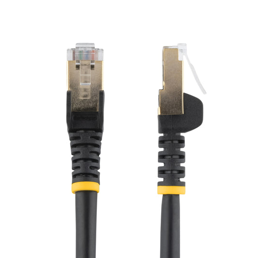 StarTech7m CAT6a Ethernet Cable - 10 Gigabit Shielded Snagless RJ45 100W PoE Patch Cord - 10GbE STP Network Cable w/Strain Relief - Black Fluke Tested/Wiring is UL Certified/TIA