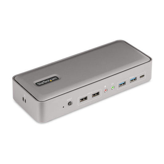 StarTech Dual-Laptop USB-C KVM Docking Station, Dual Monitor 4K 60Hz DisplayPort Dock, 5-Port USB Hub, GbE, 90W/45W Power Delivery to Two Laptops, Windows/Mac, 2-Host KVM Dock