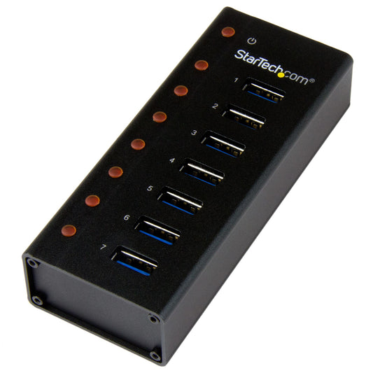 StarTech 7-Port USB 3.0 Hub - Desktop or Wall-Mountable Metal Enclosure~7-Port USB 3.0 Hub (5Gbps) - Desktop or Wall-Mountable Metal Enclosure
