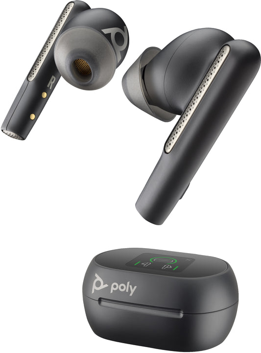 Poly Voyager Free 60+ UC M Carbon Black Earbuds +BT700 USB-C Adapter +Touchscreen Charge Case